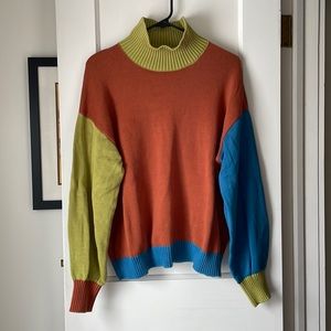 Backbeat Co. Organic Cotton Colorblock Sweater in Rust